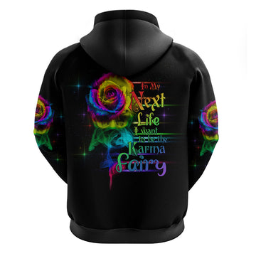 Karma Fairy Rose Smoke Skull Hoodie TS04