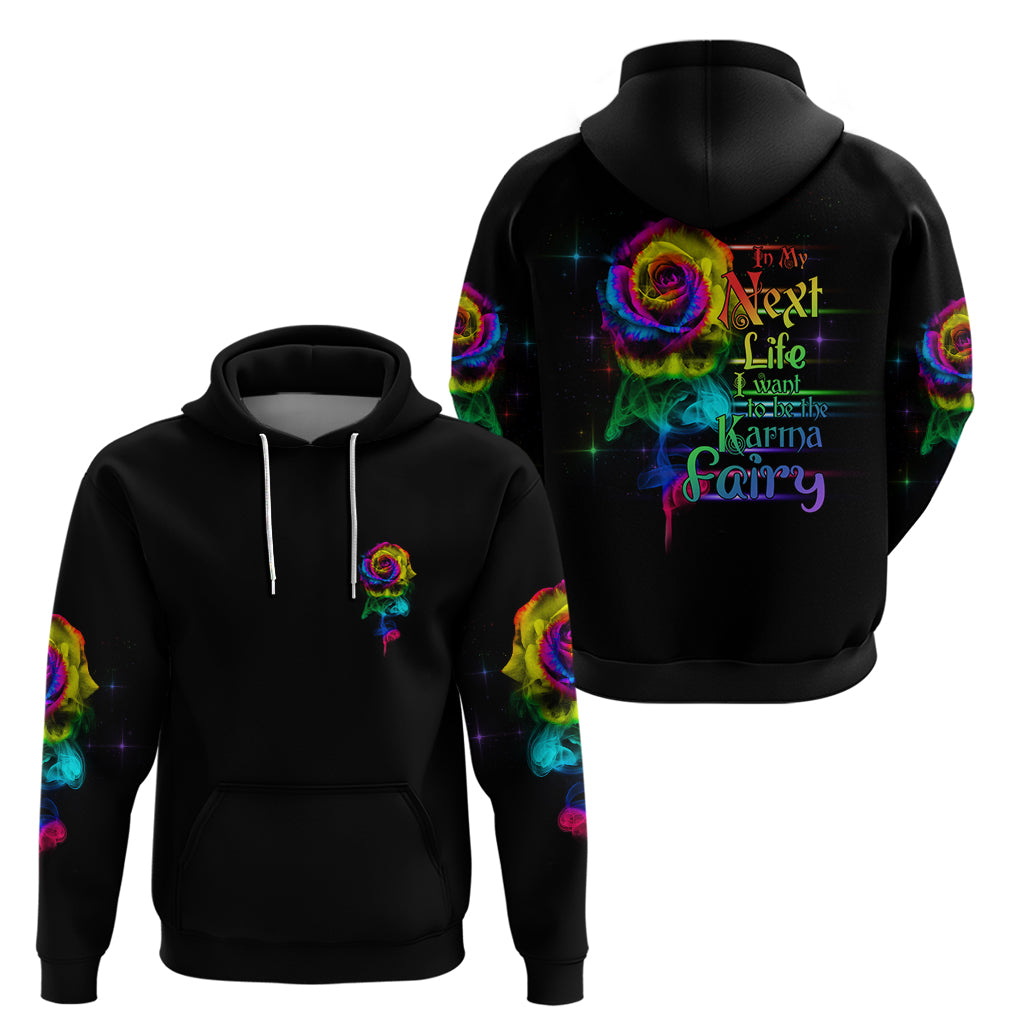Karma Fairy Rose Smoke Skull Hoodie TS04