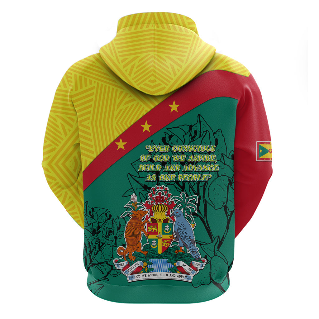 Grenada Hoodie Coat Of Arms With Bougainvillea Flowers TS06