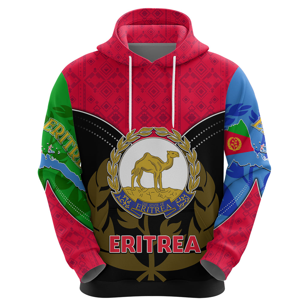 Eritrea Hoodie Coat Of Arms And Map With Cross TS06