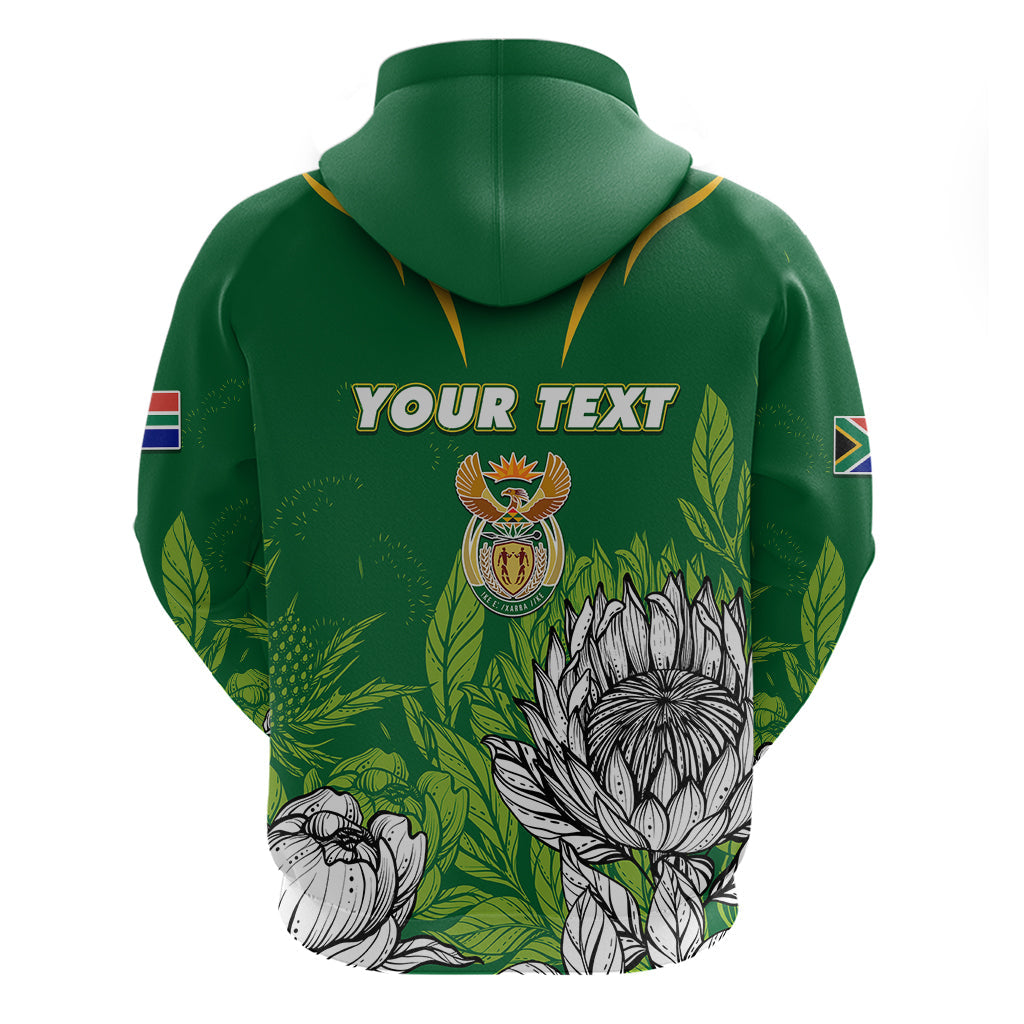 Personalised South Africa Hoodie King Protea With Flag TS06