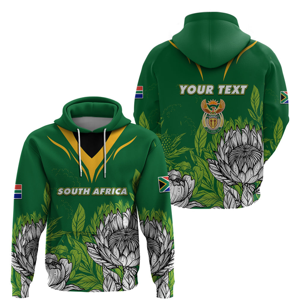 Personalised South Africa Hoodie King Protea With Flag TS06