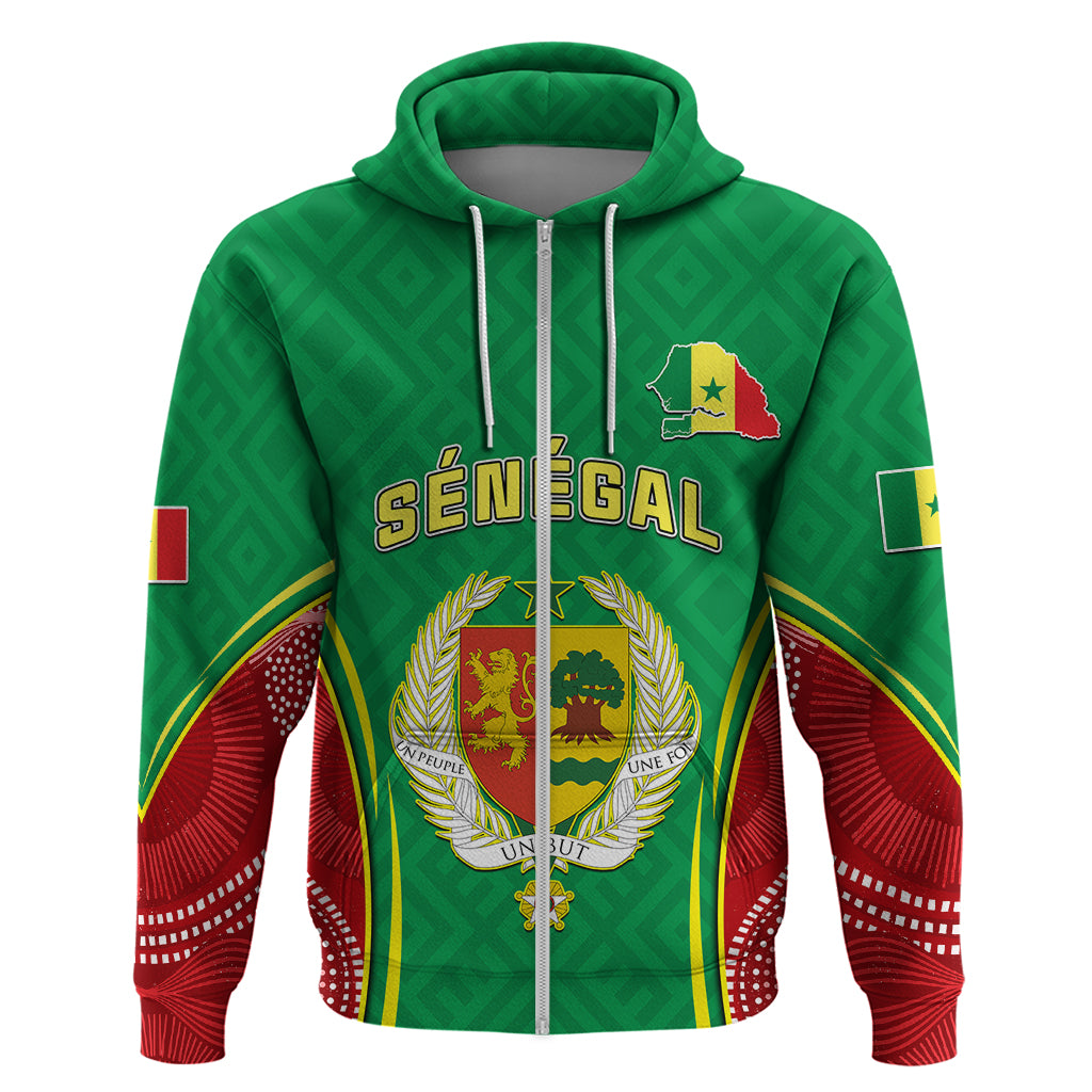 Personalised Senegal Hoodie Africa Tribal Pattern With Coat Of Arms TS06
