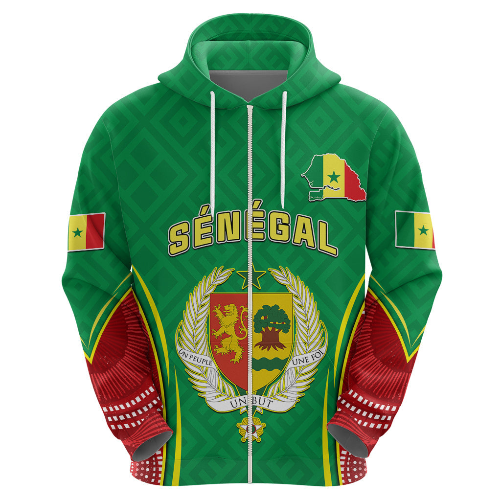 Personalised Senegal Hoodie Africa Tribal Pattern With Coat Of Arms TS06