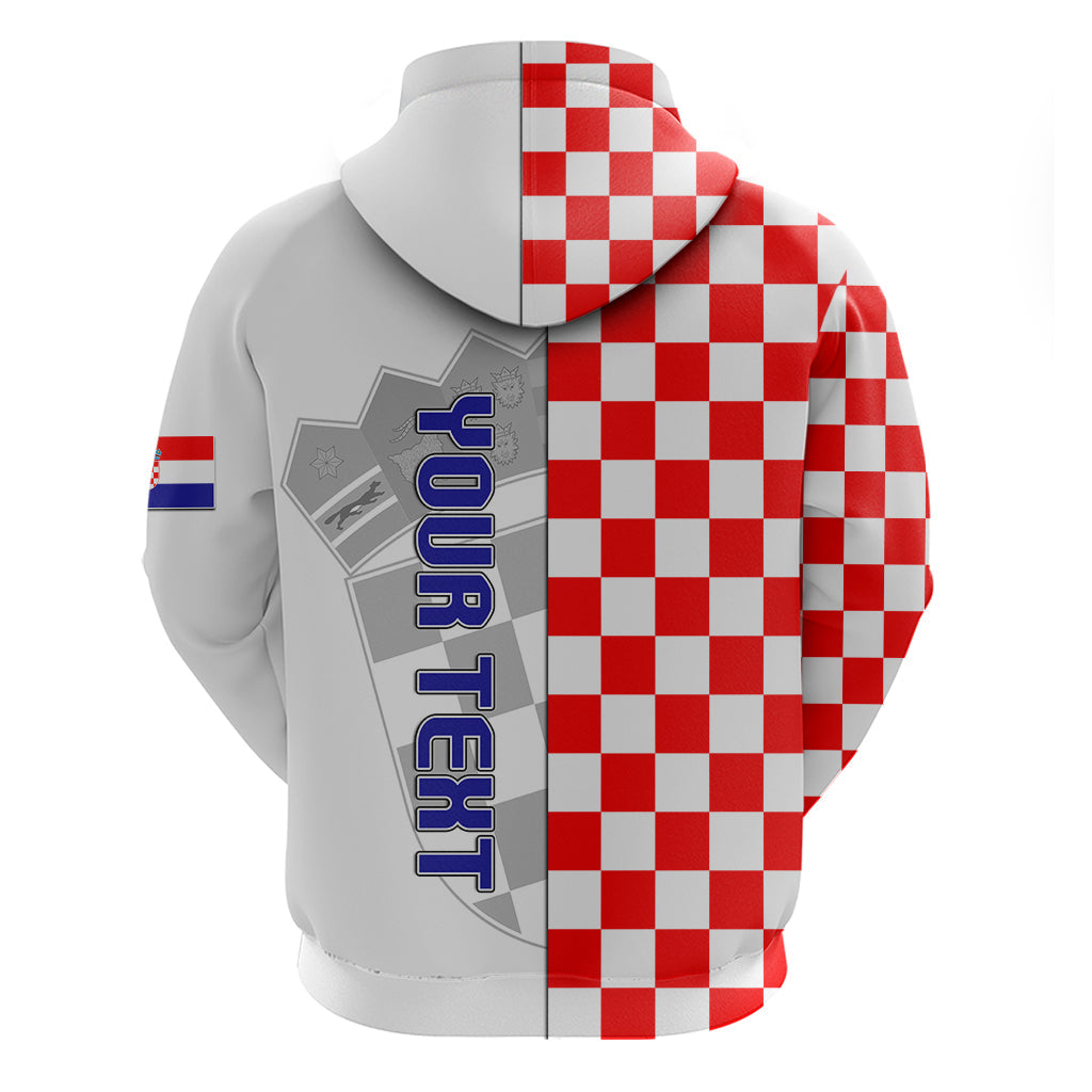 Personalised Croatia Hoodie Chessboard Mix Coat Of Arms TS06