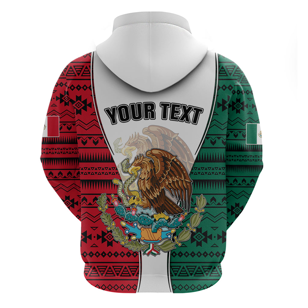 Personlised Mexico Hoodie Coat Of Arms With Mexican Aztec Pattern TS06