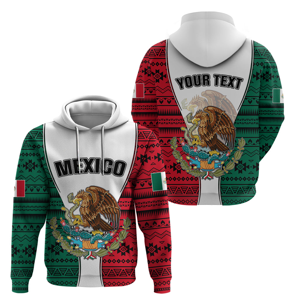 Personlised Mexico Hoodie Coat Of Arms With Mexican Aztec Pattern TS06