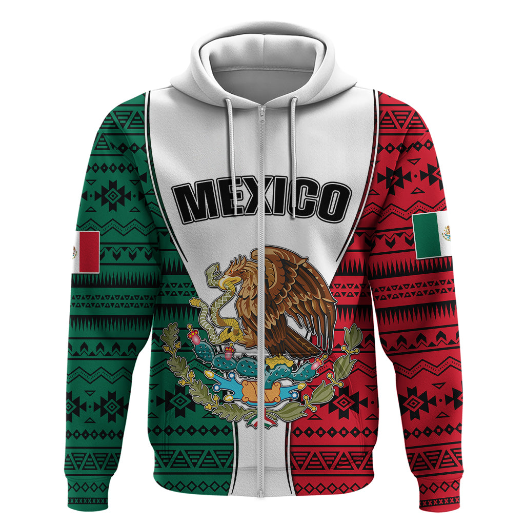 Personlised Mexico Hoodie Coat Of Arms With Mexican Aztec Pattern TS06