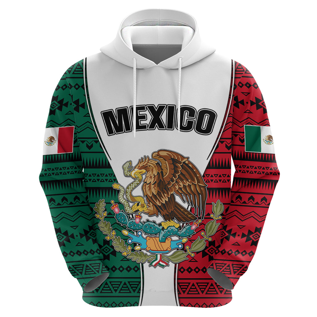 Personlised Mexico Hoodie Coat Of Arms With Mexican Aztec Pattern TS06