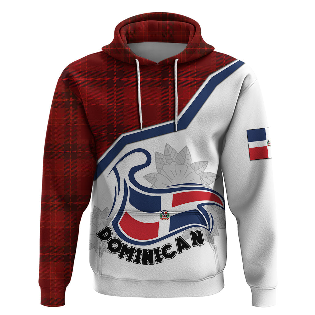 Personlised Dominican Republic Hoodie Dominicana Plaid Pattern Mix Coat Of Arms TS06