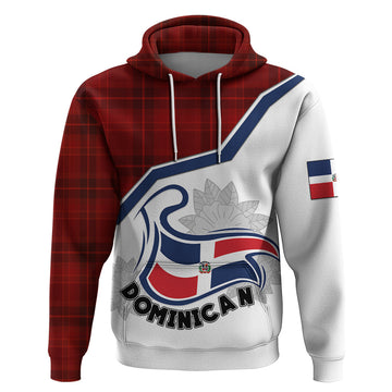 Personlised Dominican Republic Hoodie Dominicana Plaid Pattern Mix Coat Of Arms TS06
