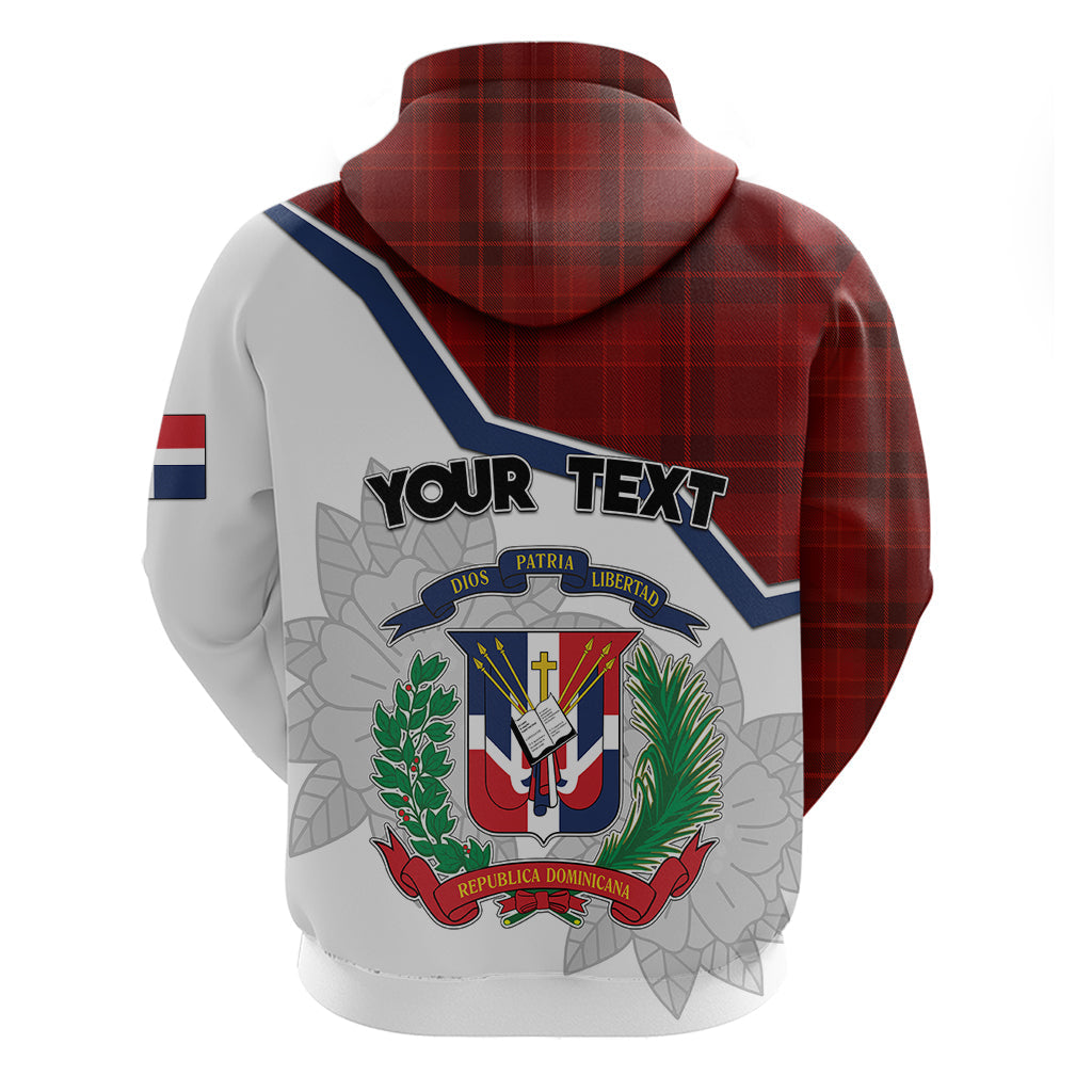 Personlised Dominican Republic Hoodie Dominicana Plaid Pattern Mix Coat Of Arms TS06