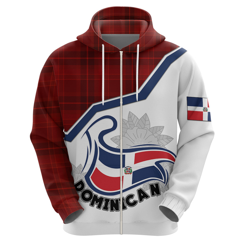 Personlised Dominican Republic Hoodie Dominicana Plaid Pattern Mix Coat Of Arms TS06
