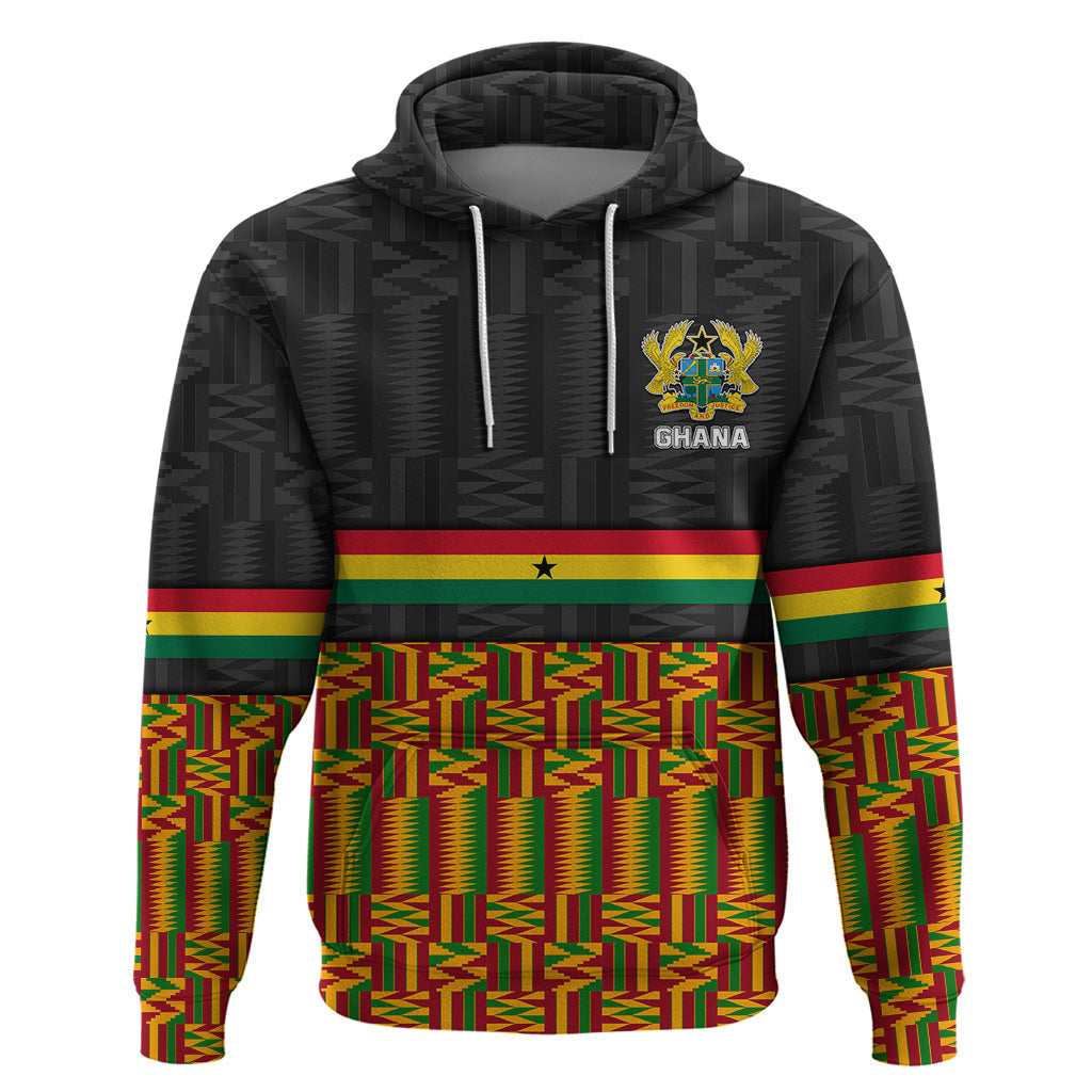 Ghana Hoodie Kente Pattern With Coat Of Arms TS06