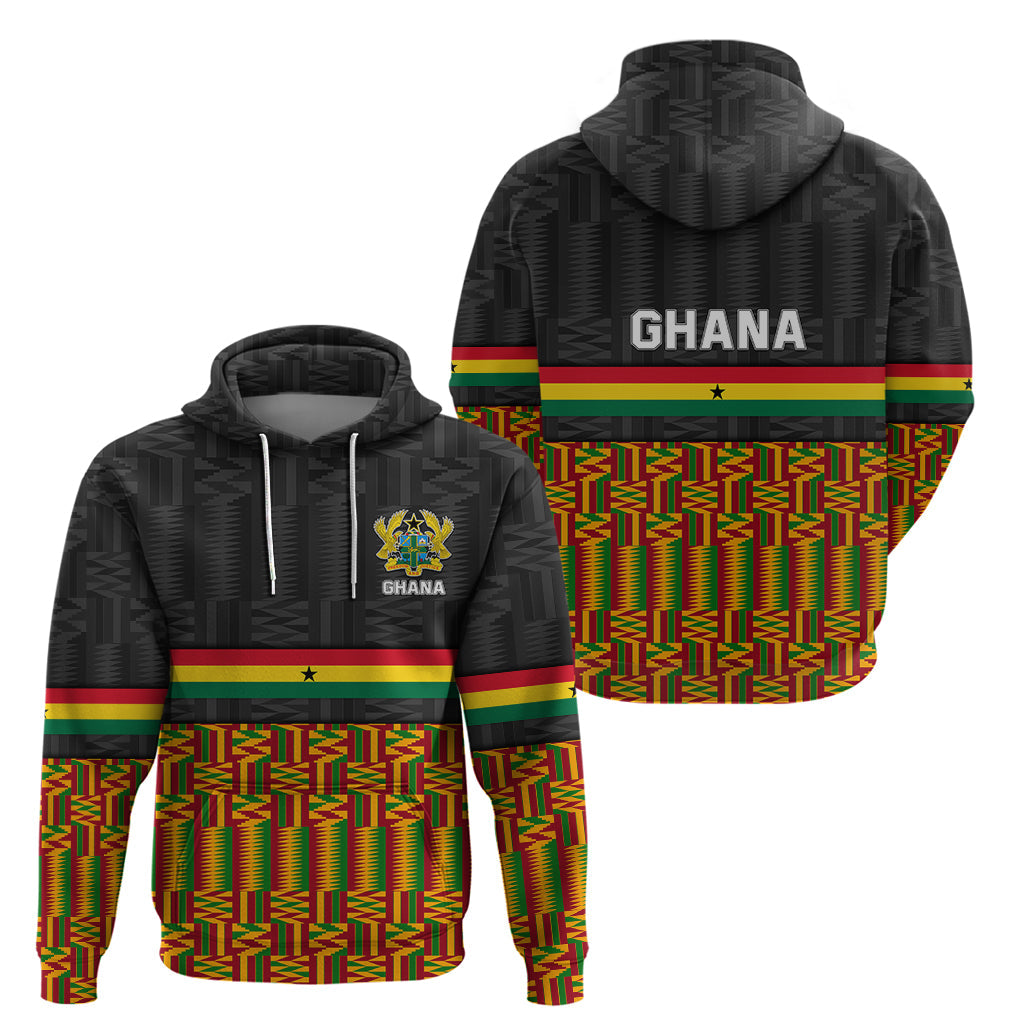 Ghana Hoodie Kente Pattern With Coat Of Arms TS06