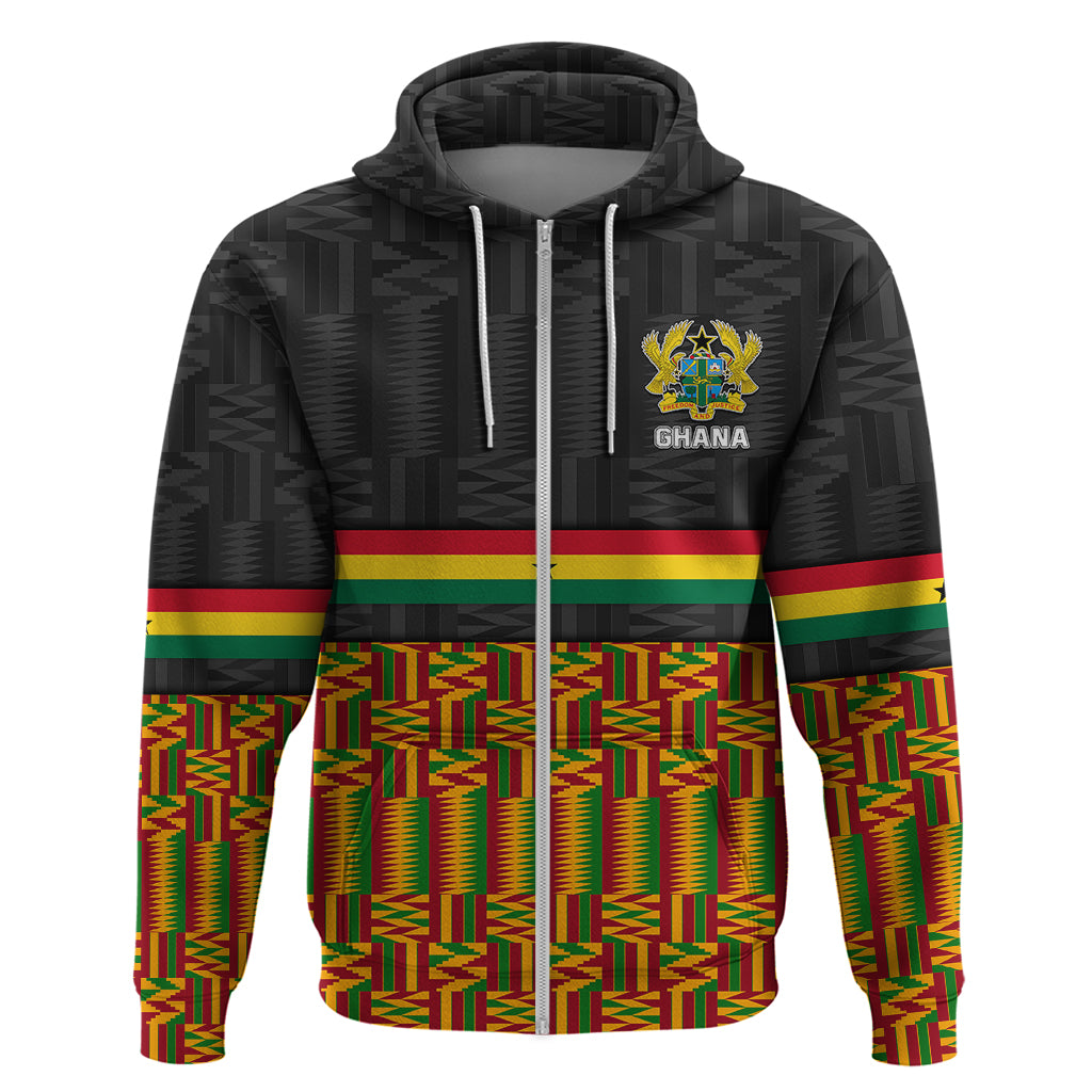 Ghana Hoodie Kente Pattern With Coat Of Arms TS06