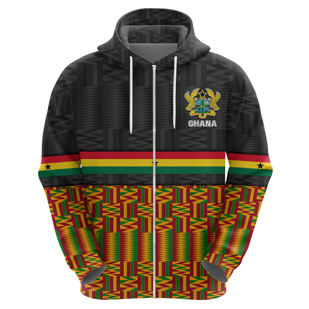 Ghana Hoodie Kente Pattern With Coat Of Arms TS06