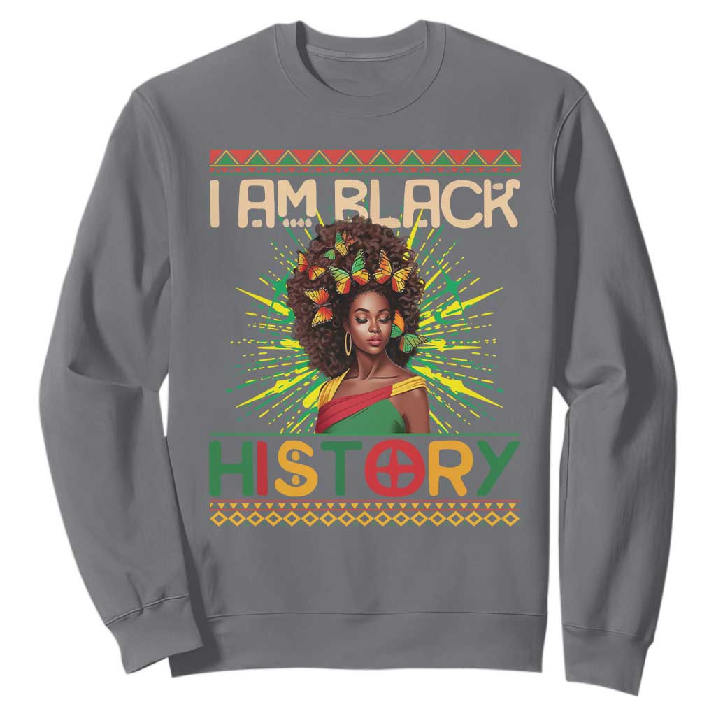 I Am Black History Sweatshirt African American Women Pretty Butterfly TS09