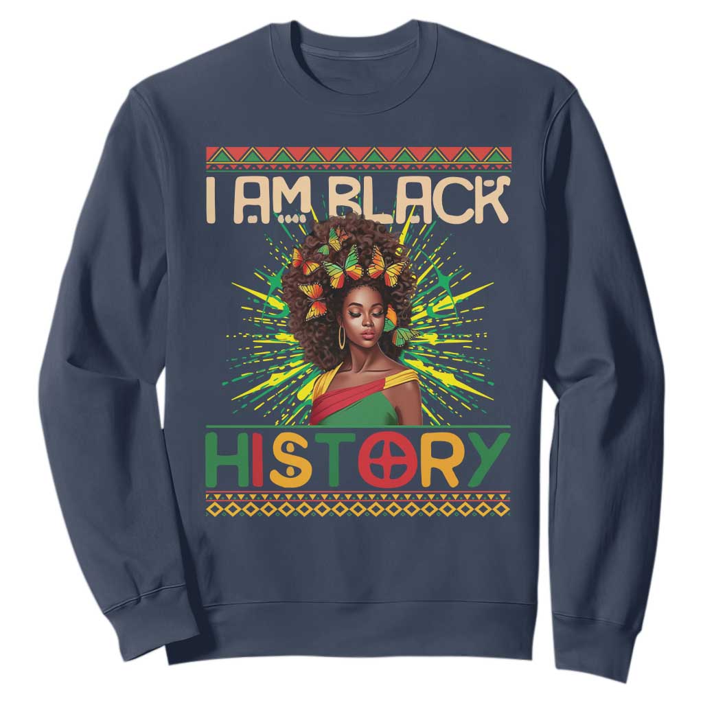 I Am Black History Sweatshirt African American Women Pretty Butterfly TS09