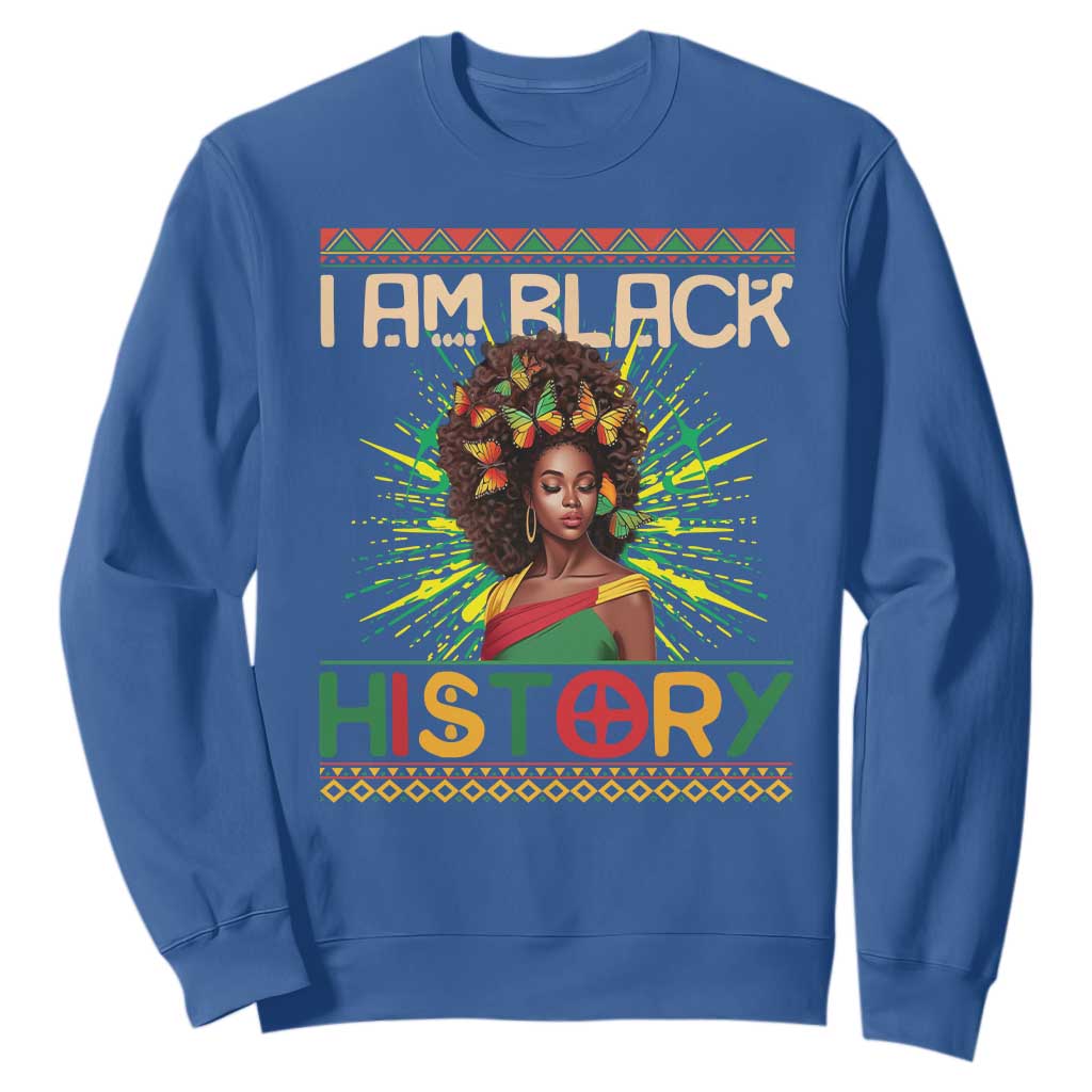 I Am Black History Sweatshirt African American Women Pretty Butterfly TS09