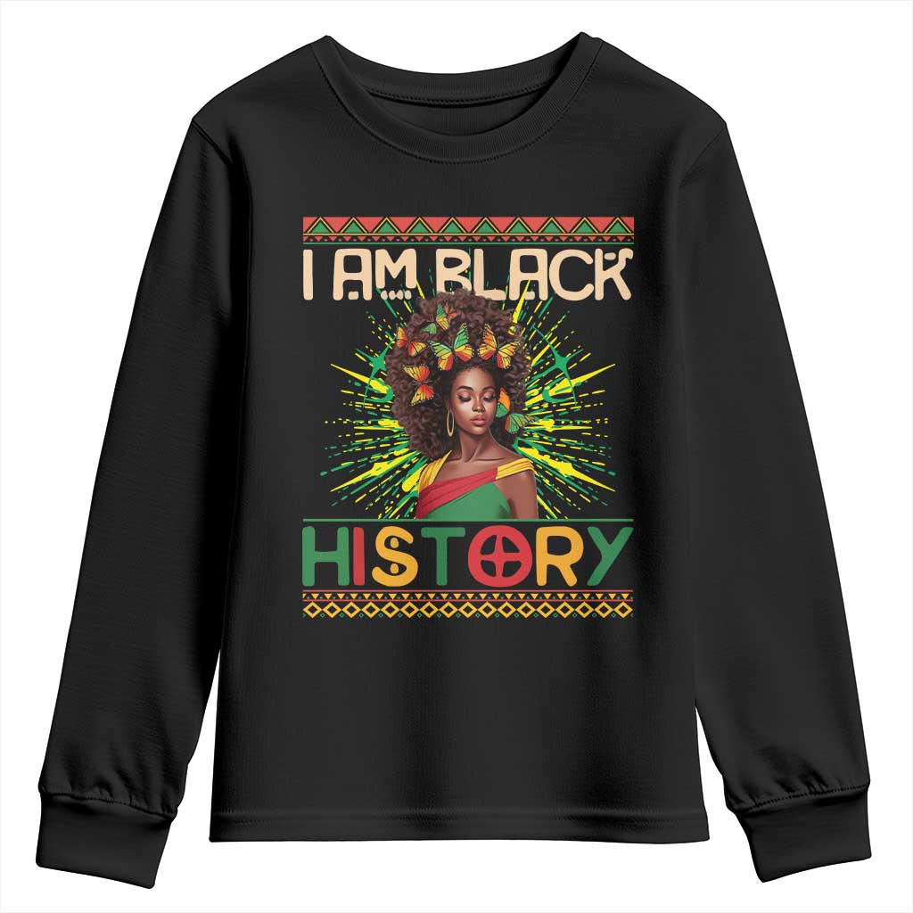 I Am Black History Youth Sweatshirt African American Women Pretty Butterfly TS09