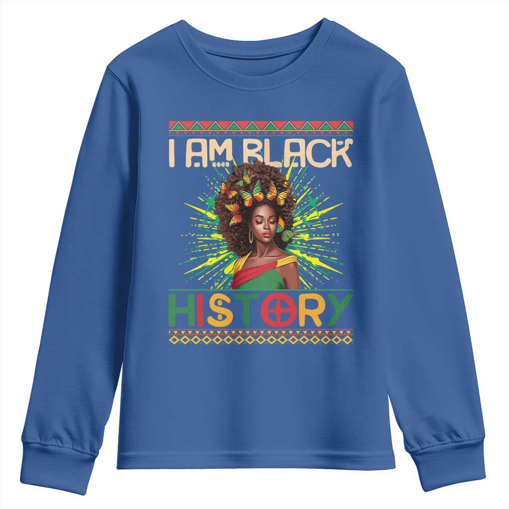 I Am Black History Youth Sweatshirt African American Women Pretty Butterfly TS09