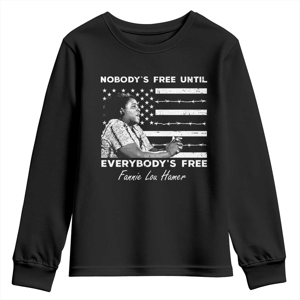 Fannie Lou Hamer Youth Sweatshirt Nobody's Free Until Everybody's Free Black History TS09
