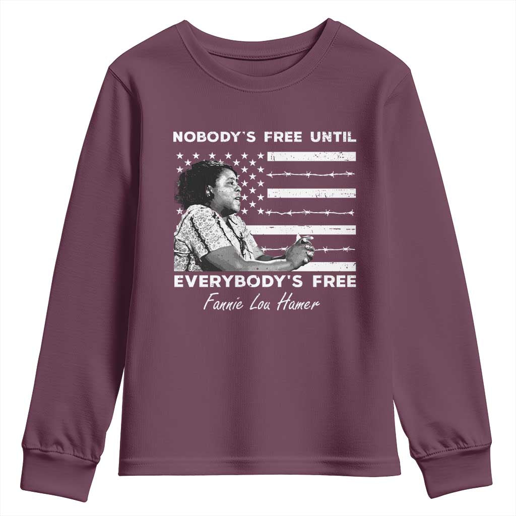 Fannie Lou Hamer Youth Sweatshirt Nobody's Free Until Everybody's Free Black History TS09