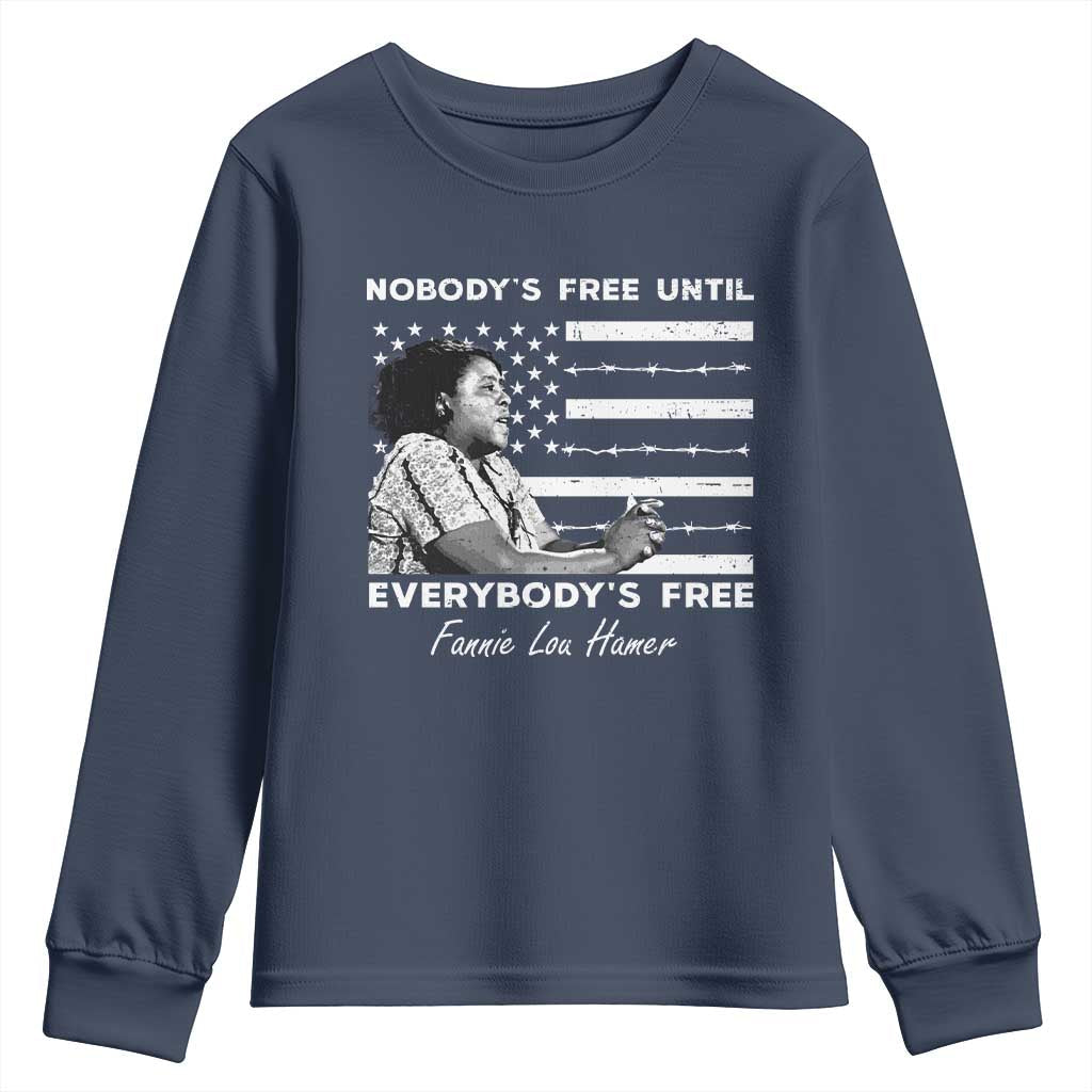 Fannie Lou Hamer Youth Sweatshirt Nobody's Free Until Everybody's Free Black History TS09