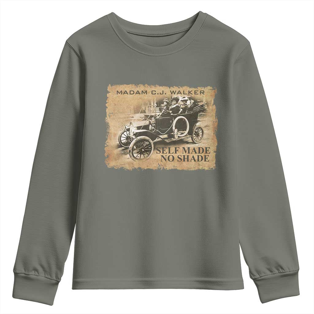 Madam C.J. Walker Youth Sweatshirt Self Made No Shade Black History TS09