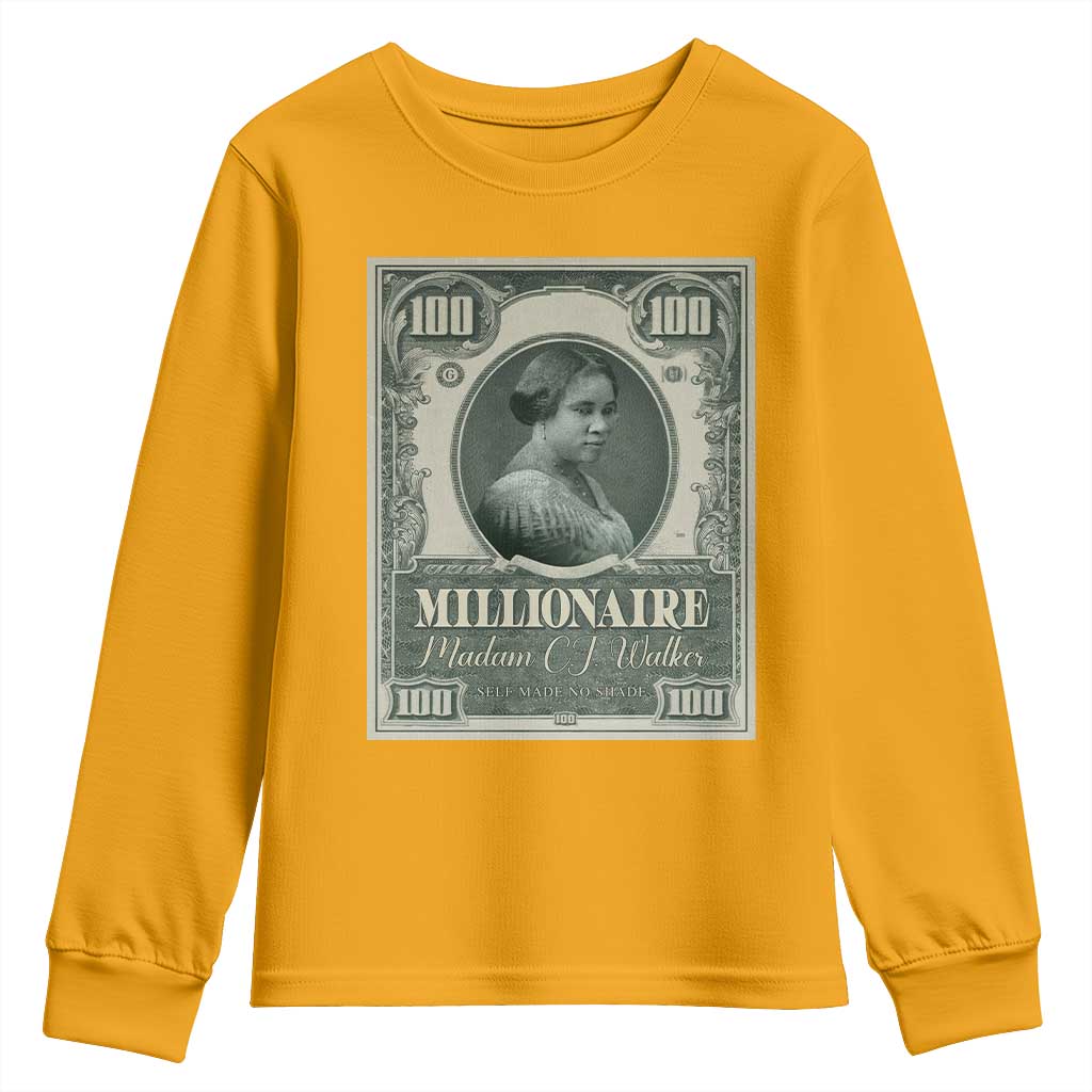 Madam C.J. Walker Youth Sweatshirt Millionaire Black Women Pride TS09