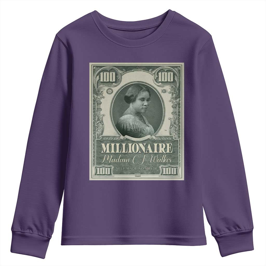 Madam C.J. Walker Youth Sweatshirt Millionaire Black Women Pride TS09