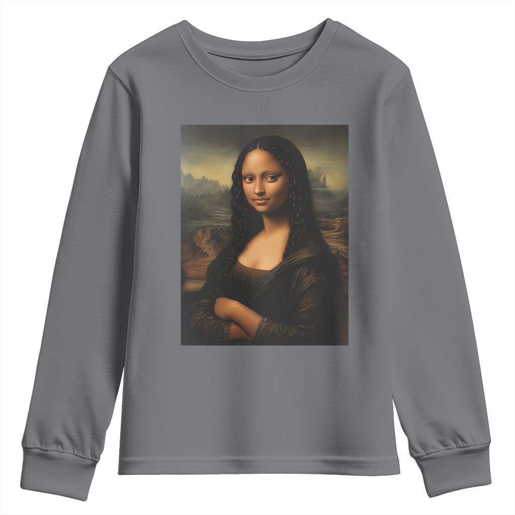 Black Mona Lisa Youth Sweatshirt Melanin Pretty Aesthetic Black History TS09