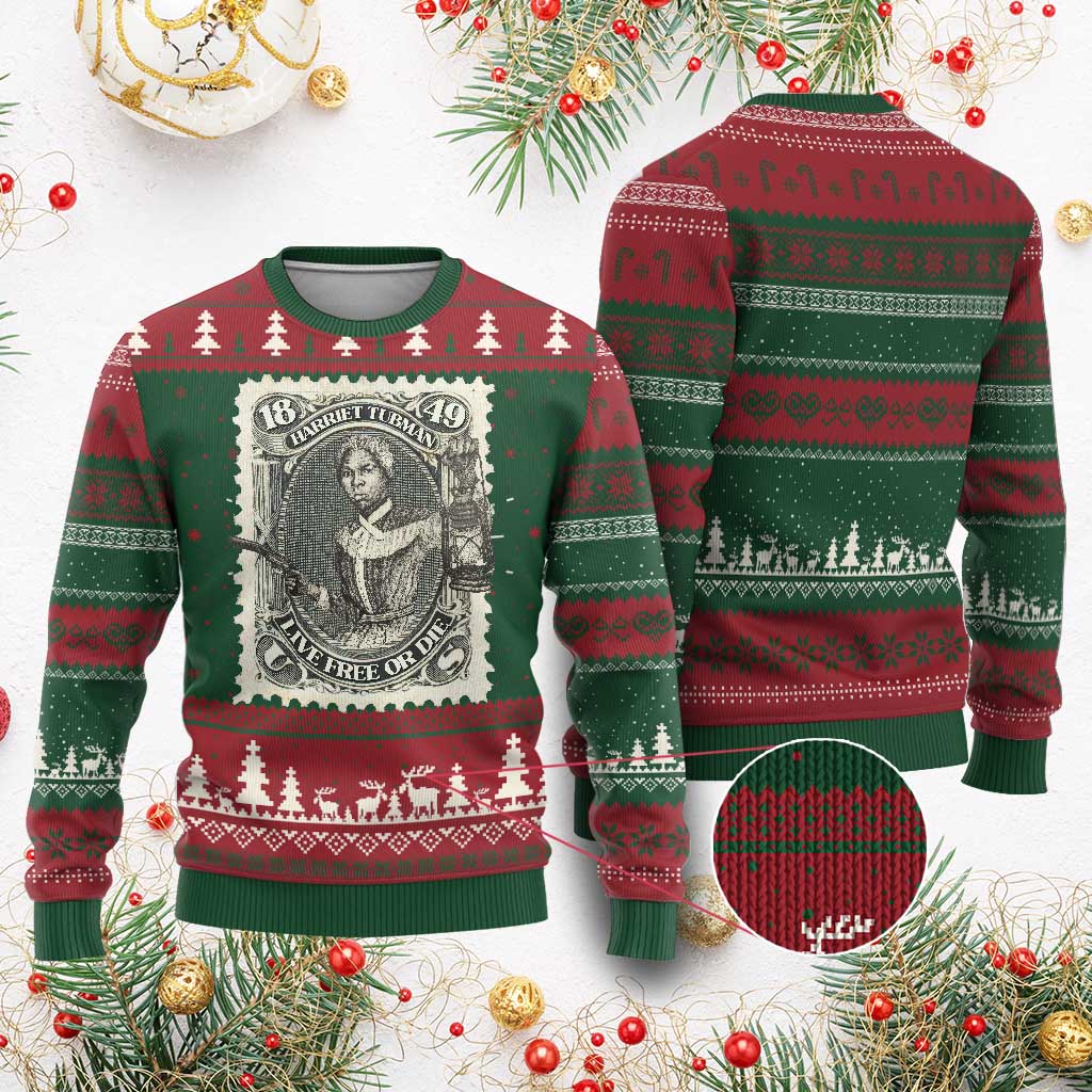 Harriet Tubman Ugly Christmas Sweater Live Free Or Die Black History TS09