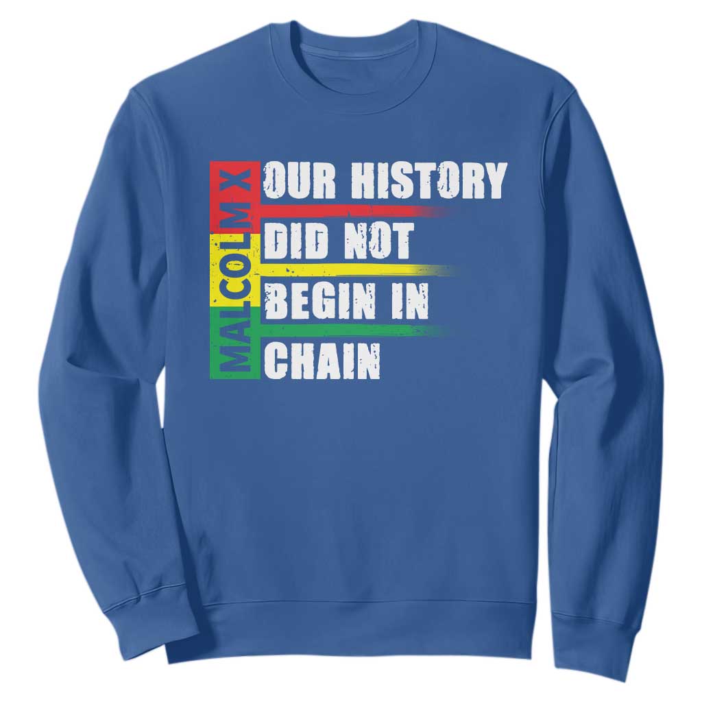 Malcolm X Sweatshirt Our History Did Not Begin In Chains TS09