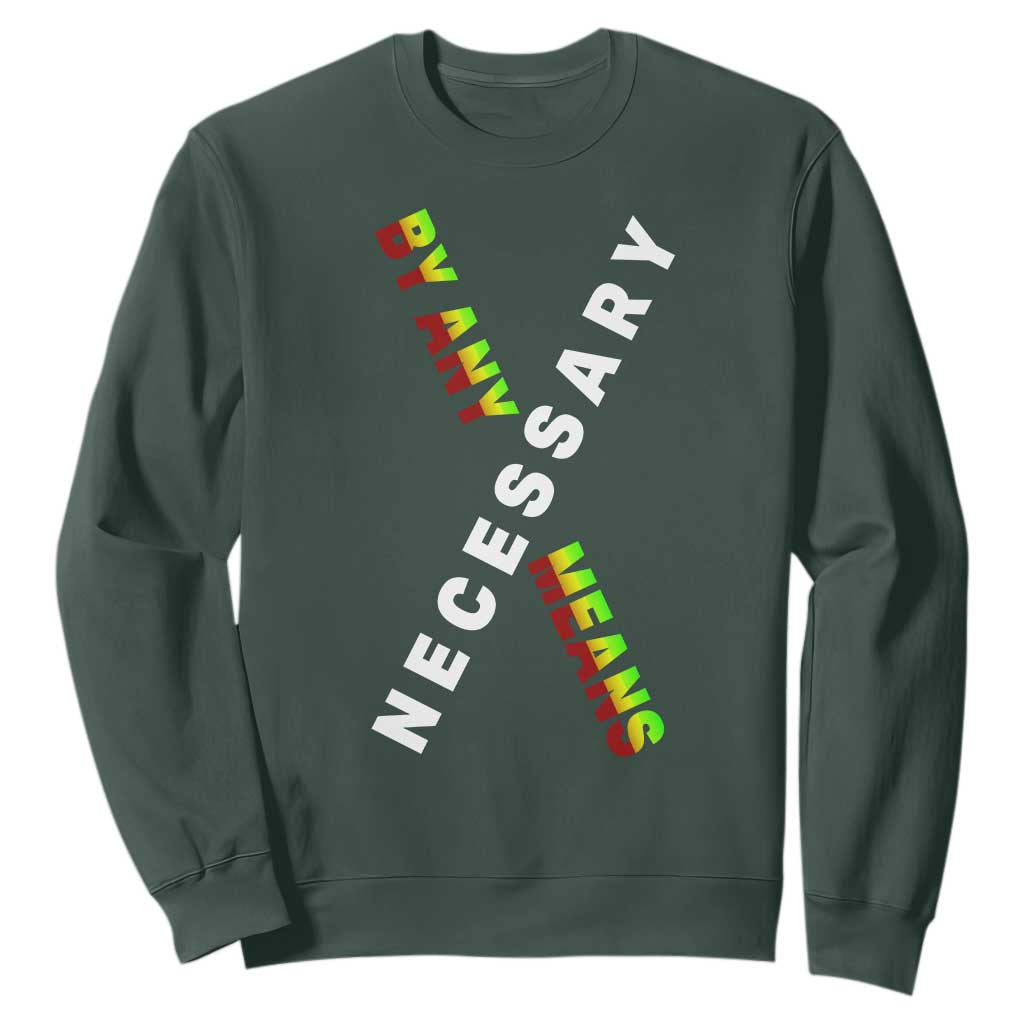 Malcolm X Sweatshirt By Any Means Necessary Black History TS09