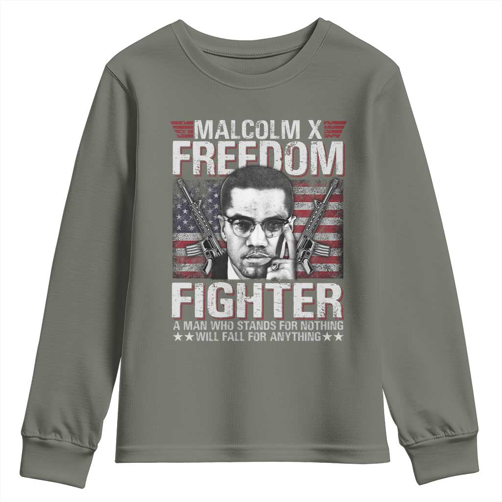 Malcolm X Youth Sweatshirt A Man Who Stands For Nothing Will Fall For Anything TS09