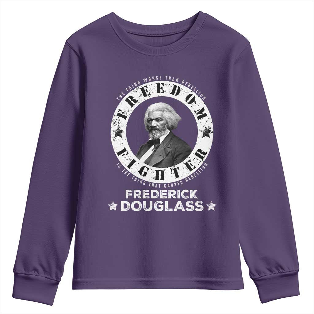 Frederick Douglass Youth Sweatshirt The Thing Worse Than Rebellion Is The Thing That Causes Rebellion TS09