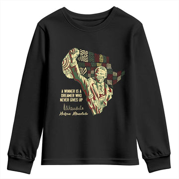 Nelson Mandela Youth Sweatshirt A Winner Is A Dreamer Who Never Gives Up TS09