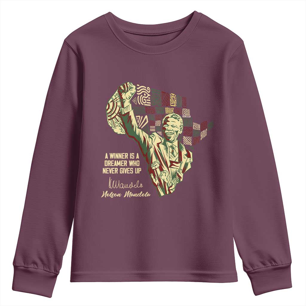 Nelson Mandela Youth Sweatshirt A Winner Is A Dreamer Who Never Gives Up TS09