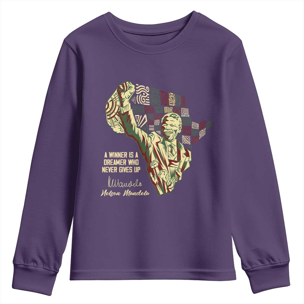 Nelson Mandela Youth Sweatshirt A Winner Is A Dreamer Who Never Gives Up TS09