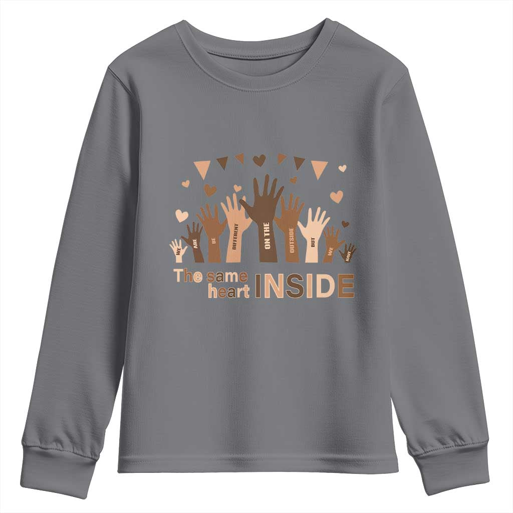 Black Civil Rights Youth Sweatshirt We Can Be Different On The Outside But We Have The Same Heart Black History Month TS09