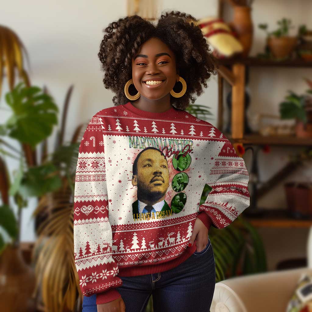 Martin Luther King Jr Ugly Christmas Sweater I Have A Dream MLK Day Black History TS09