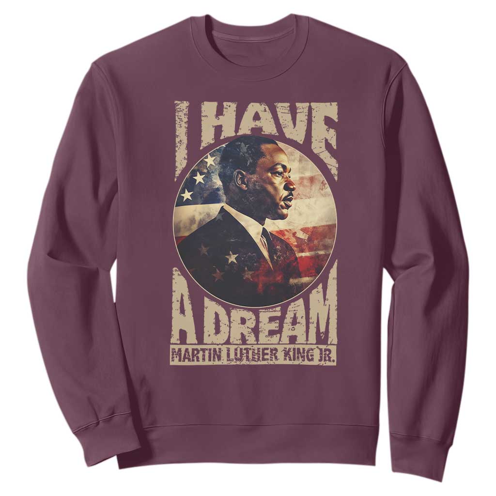 Martin Luther King Jr Sweatshirt I Have A Dream American Flag Black History MLK Day TS09