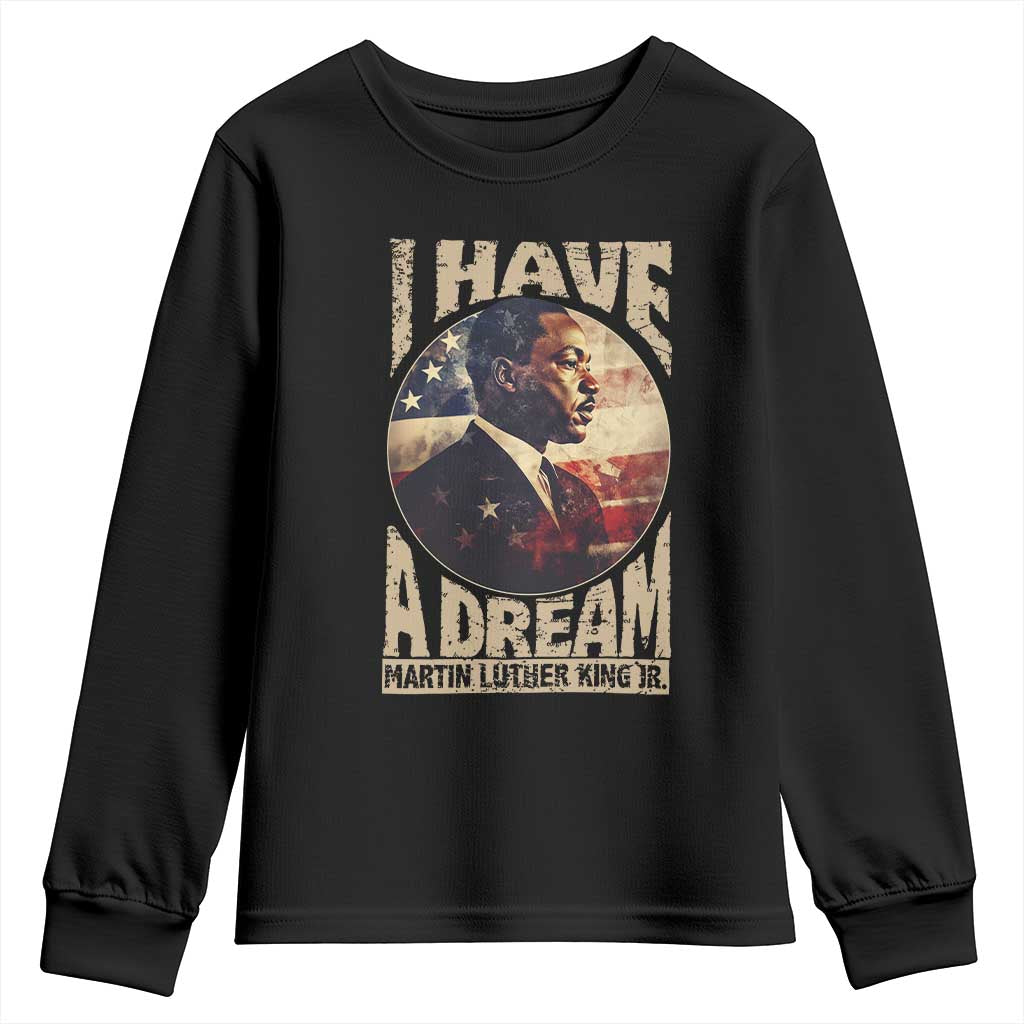 Martin Luther King Jr Youth Sweatshirt I Have A Dream American Flag Black History MLK Day TS09