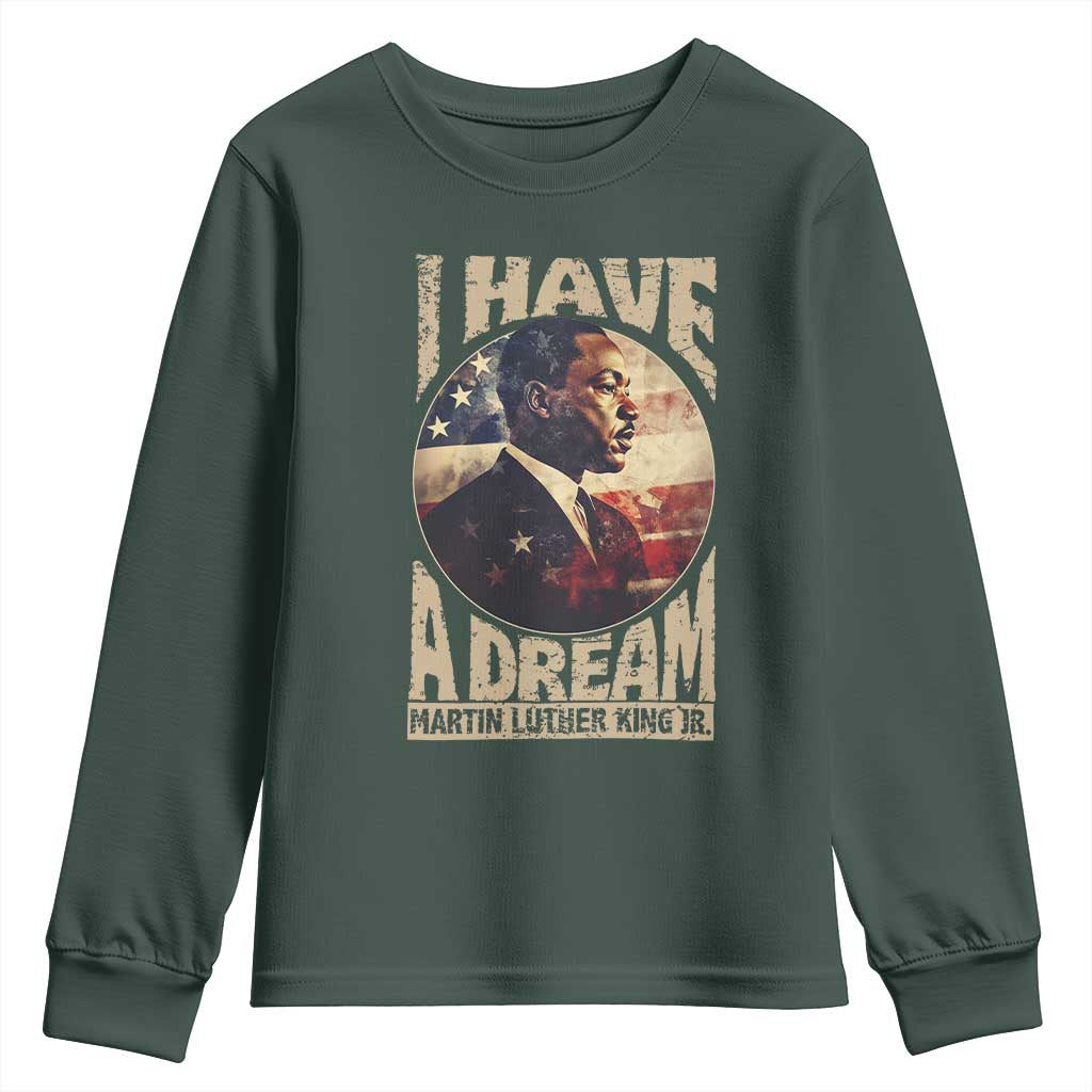 Martin Luther King Jr Youth Sweatshirt I Have A Dream American Flag Black History MLK Day TS09
