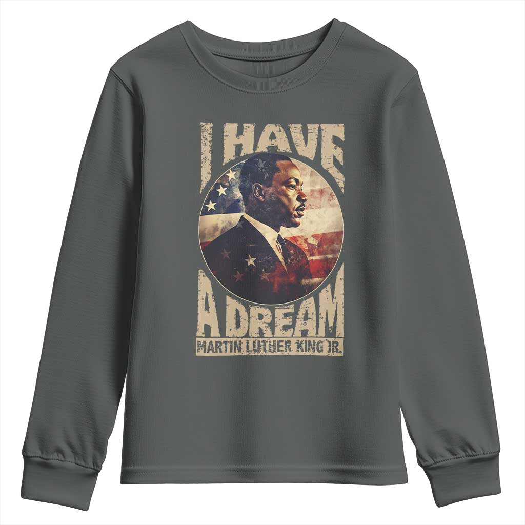 Martin Luther King Jr Youth Sweatshirt I Have A Dream American Flag Black History MLK Day TS09