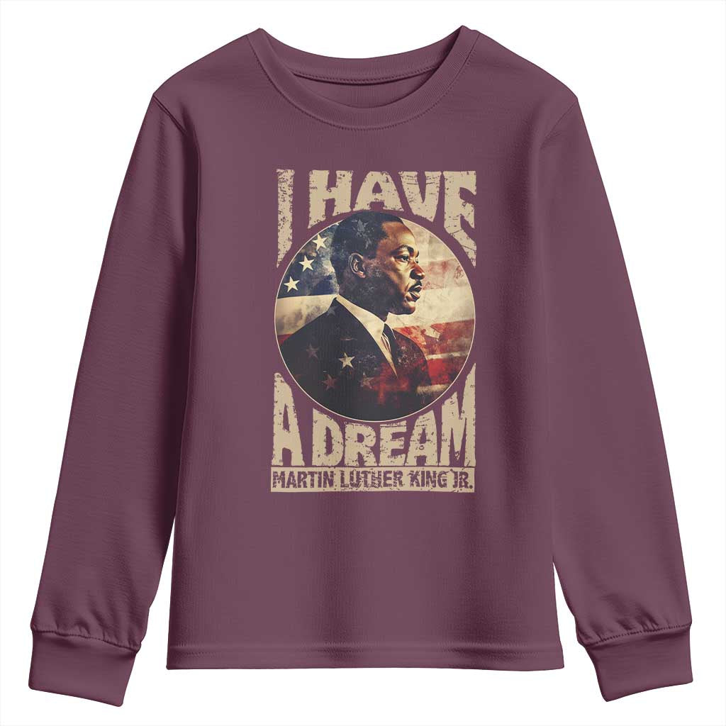 Martin Luther King Jr Youth Sweatshirt I Have A Dream American Flag Black History MLK Day TS09