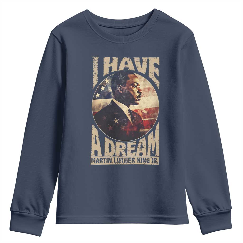 Martin Luther King Jr Youth Sweatshirt I Have A Dream American Flag Black History MLK Day TS09