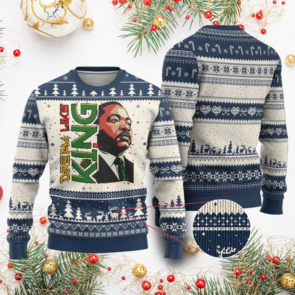 Martin Luther King Jr Ugly Christmas Sweater Dream Like King MLK Day Black History TS09